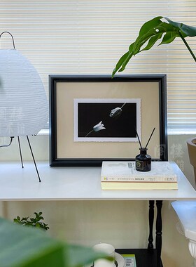 初识 现代简约客厅卧室中古装饰画悬浮式H挂画北欧ins风餐边柜壁