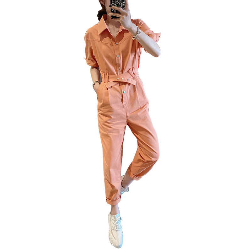 工装连体裤女高腰修身裤显瘦连体衣 紫陌悠休闲裤