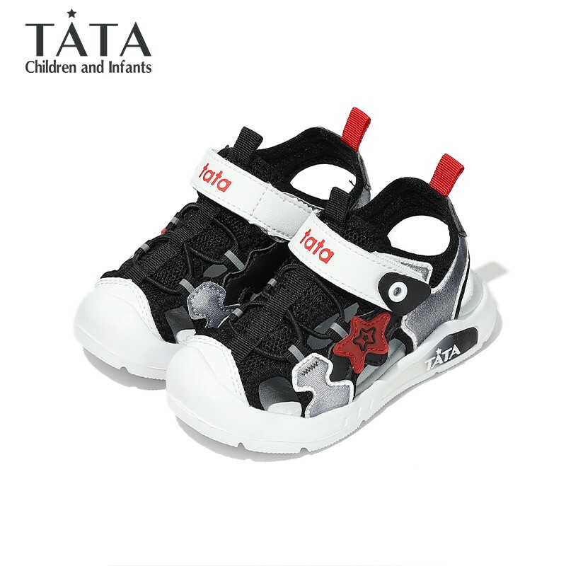 TATA他她童鞋女童夏季透气运动凉鞋男童百搭宝宝鞋轻便软底沙滩鞋,淘宝优惠券,粉丝福利购,淘宝优惠卷