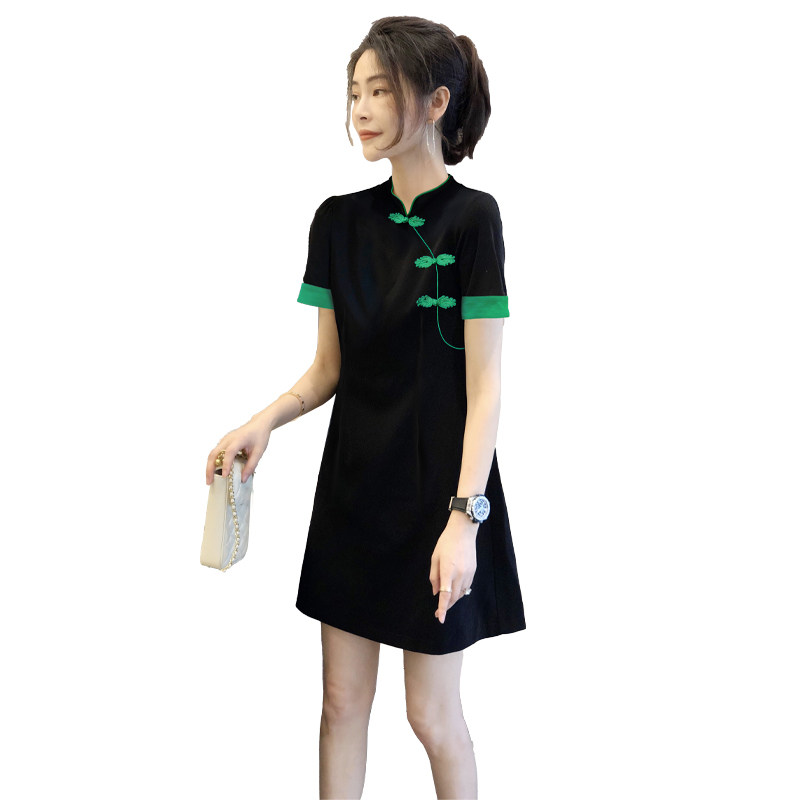 新中式直筒休闲国风小个子连衣裙 赛美意女装连衣裙