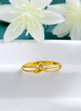 5G黄金鱼尾戒指女999足金新款时尚气质活口指环纯金食指戒送女友