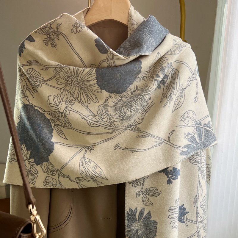 围巾女秋冬季两用披肩百搭2025新款加厚仿羊绒外搭时尚洋气高档