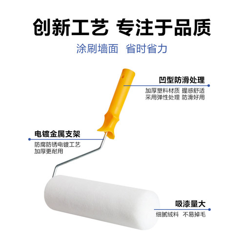 刷漆神器刷墙工具乳胶漆涂料滚筒刷子2米加长伸缩杆9寸油漆刷套装 - 图1
