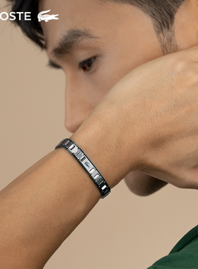 LACOSTE/鳄鱼MATCHPOINT系列串珠玛瑙钢手串手环手链