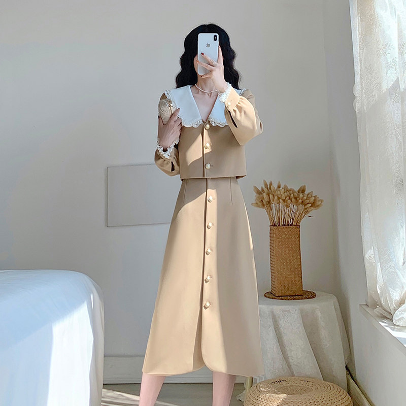 春装2022新款法式气质收腰半身裙 倪惑连衣裙