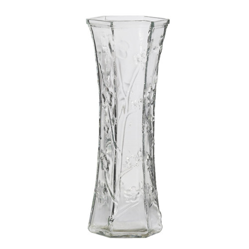 创意大号透明六角玻璃花瓶水养富贵竹百合鲜花插花瓶家用客厅摆件-图0