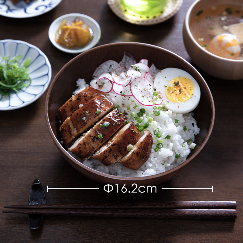 山中漆器日本进口木纹汤碗家用牛丼饭碗大号拉面碗日式餐具一人食-图1