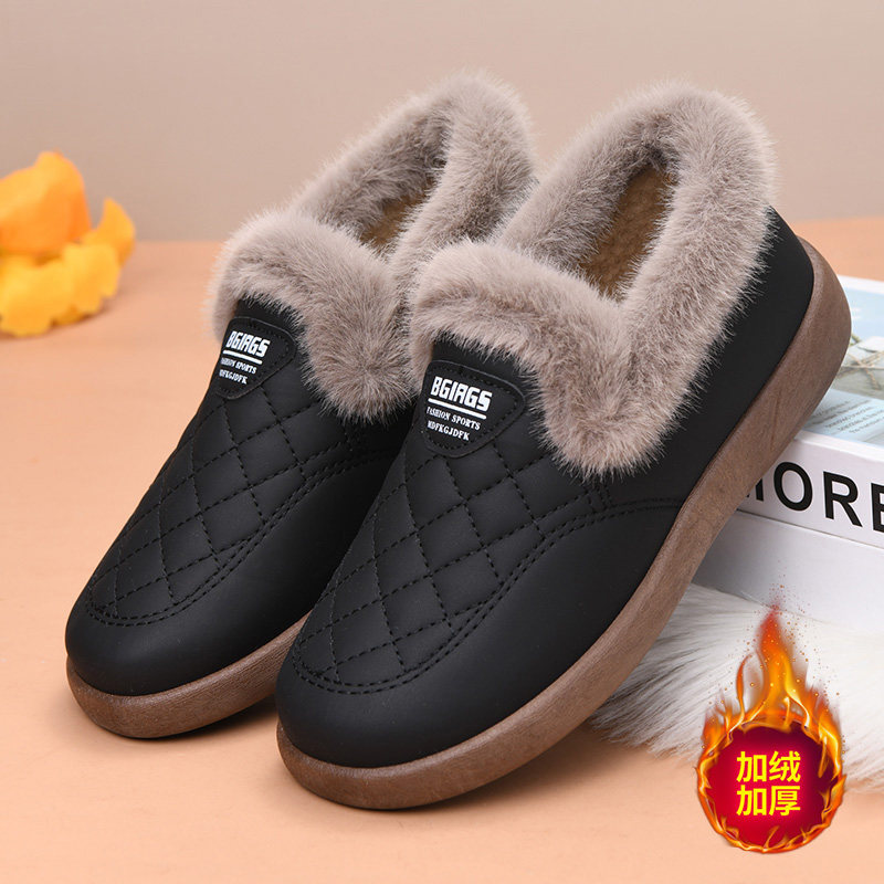 老北京布鞋女鞋冬季皮面防水防寒鞋加绒保暖妈妈鞋中老年防滑软底,淘宝优惠券,粉丝福利购,淘宝优惠卷