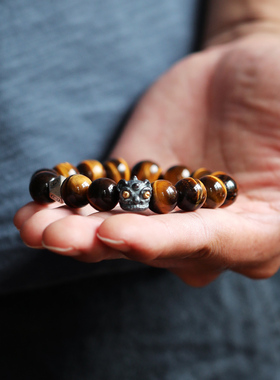 欢喜醒狮925银瑞兽生肖男友手链