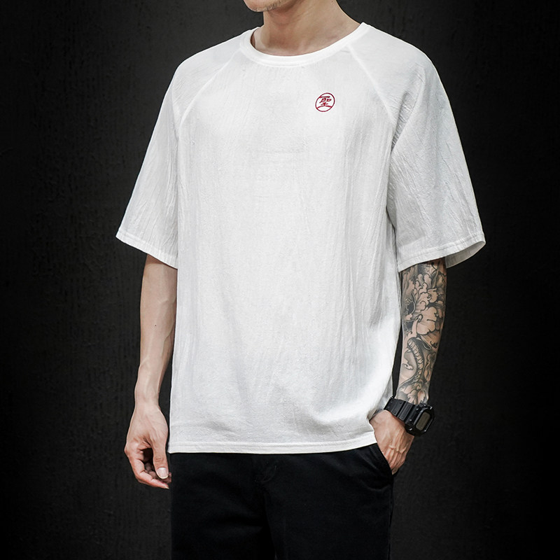 中国风齐天大圣孙悟空刺绣宽松t恤 汉樊男装T恤