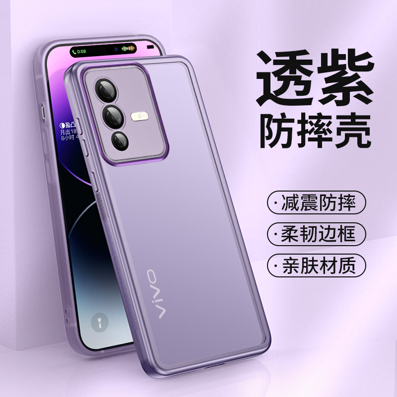 vivos12手机壳步步高S10pro自带镜头膜新款s9半透明硅胶S7男女款s12pro全包防摔s10网红s7高级感5g超薄保护套 - 图3