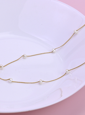 气质复古百搭天然珍珠多坠项链女