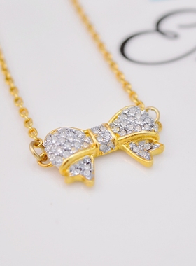 18k欧美风满钻蝴蝶结手链特价出