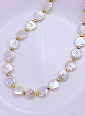 天然淡水珍珠强光高级感多坠项链