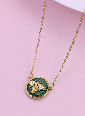 小众轻奢贝壳青金石孔雀石蜜蜂耳钉耳饰项链锁骨链质感高级感百搭