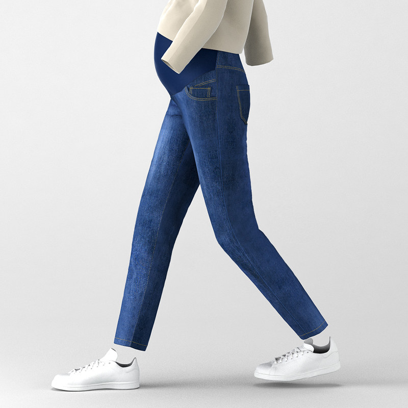 孕度孕妇外穿孕妇裤直筒秋冬牛仔裤 yumduvm孕度孕妇直筒裤