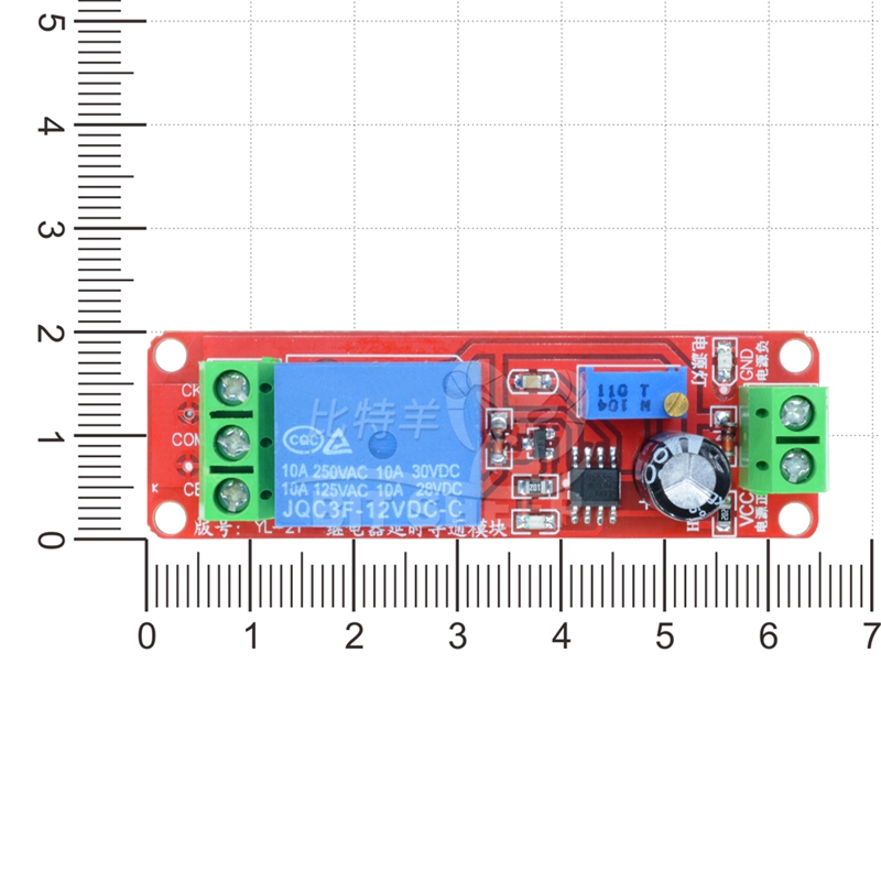 NE555延时模块12V5V导通继电器单稳态开关车载汽车1-10秒时间可调-图2