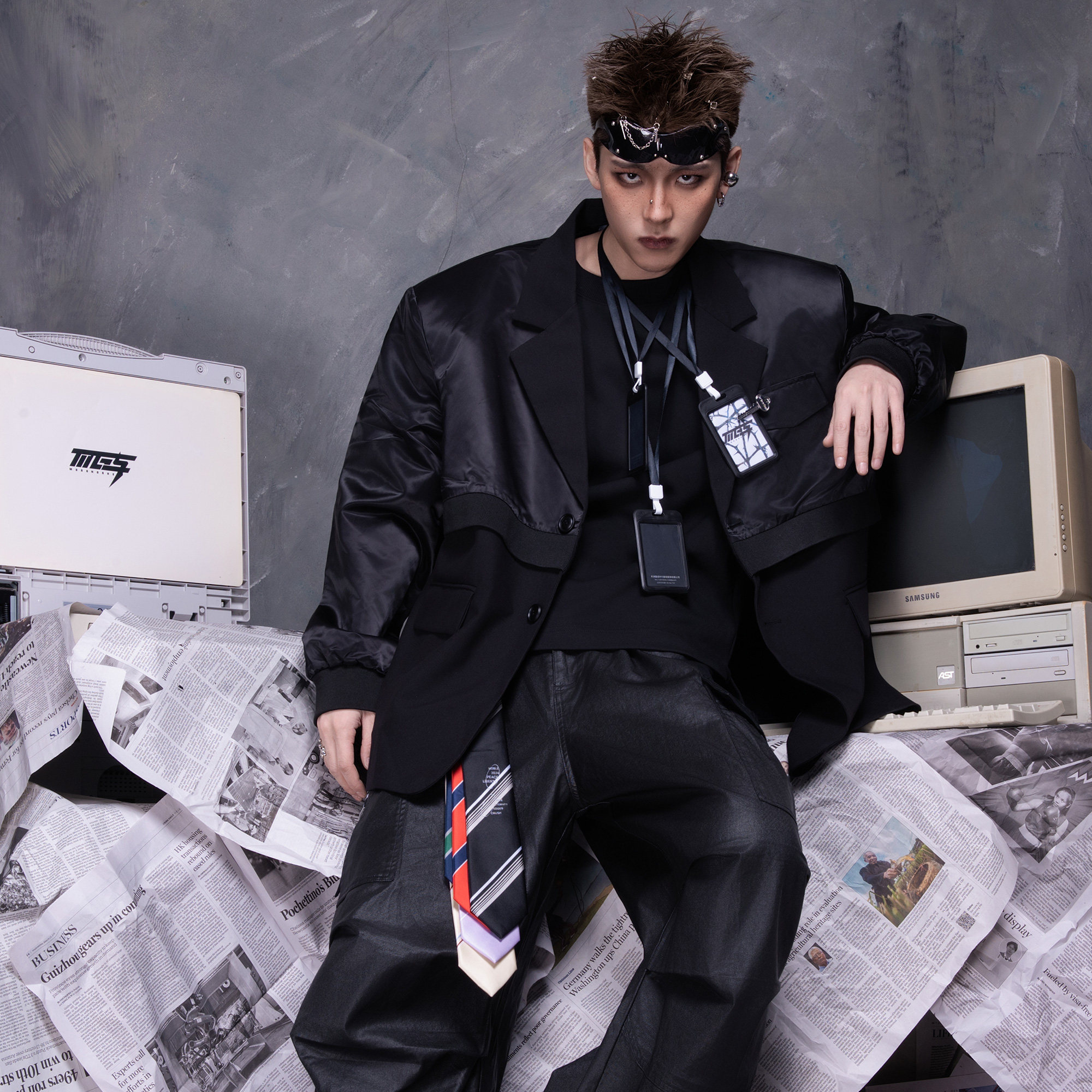 MOGONGSHE模公社2026新款潮牌痞帅垫肩西服外套女男西装休闲夹克,淘宝优惠券,粉丝福利购,淘宝优惠卷