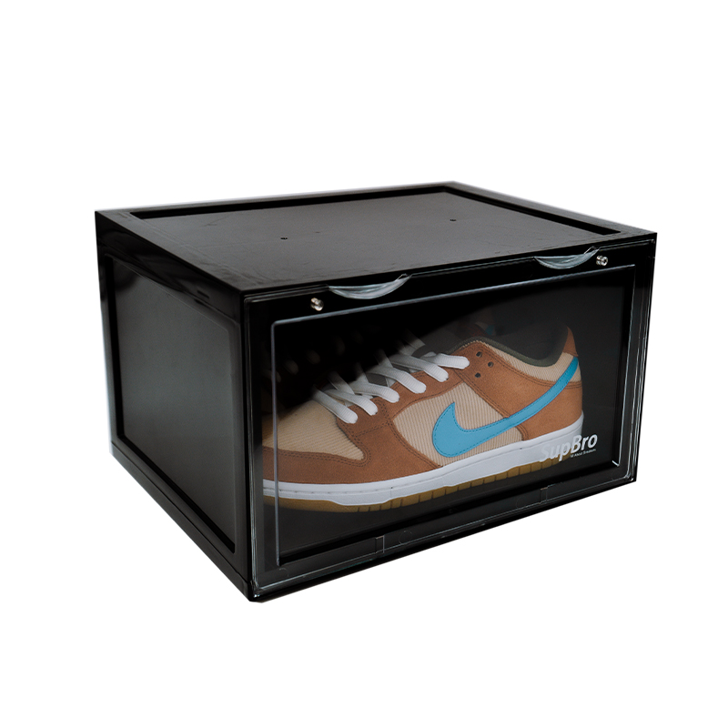 SupBro鞋盒收纳盒透明侧开黑色折叠鞋柜AJ球鞋展示鞋墙鞋收纳神器 - 图3