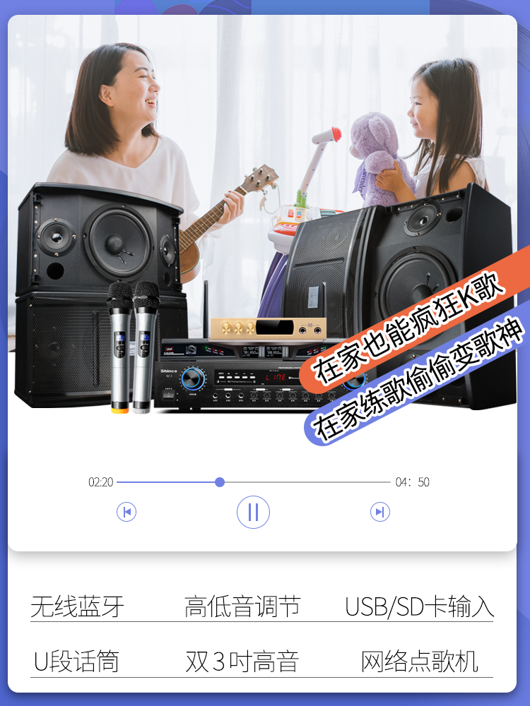 shinco /新科a21家庭ktv音响全套 新科宇乐创KTV/卡拉OK音箱