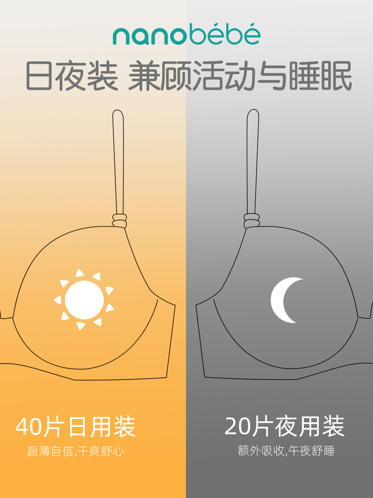 nanobebe海外旗舰店Nanobebe防溢乳垫一次性溢乳垫超薄防漏奶垫哺乳期日夜用夏季60装1