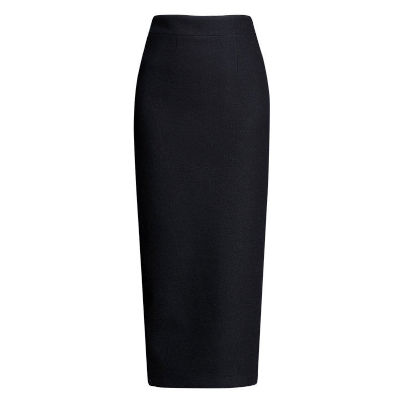 毛呢半身裙加厚秋冬新款呢子高腰 金雨薇半身裙