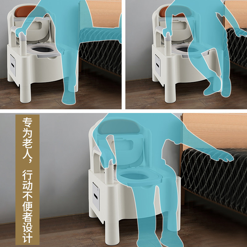 家用老人孕妇可移动成人防臭坐便器 奔麦痰盂