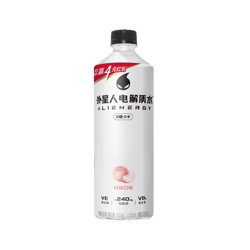 外星人电解质水600ml*4瓶白桃荔枝海盐味零糖饮料运动健身shm - 图0