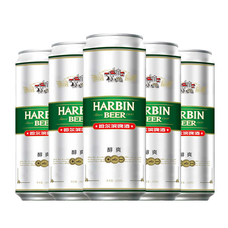 Harbin Beer/哈尔滨啤酒醇爽啤酒500mL*12罐夏季清凉清爽[ALYP] - 图0