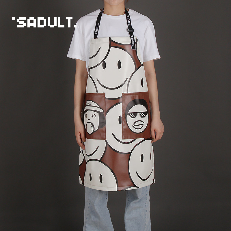 可爱做饭围裙厨房家用围腰棉麻奶茶烘焙咖啡店防水防油罩衣工作服,淘宝优惠券,粉丝福利购,淘宝优惠卷