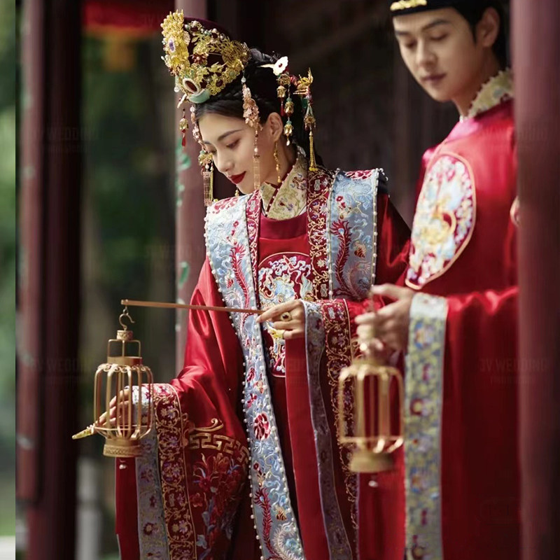 汉服明制2021年新款凤冠霞帔婚服 淑院民族服装/舞台装