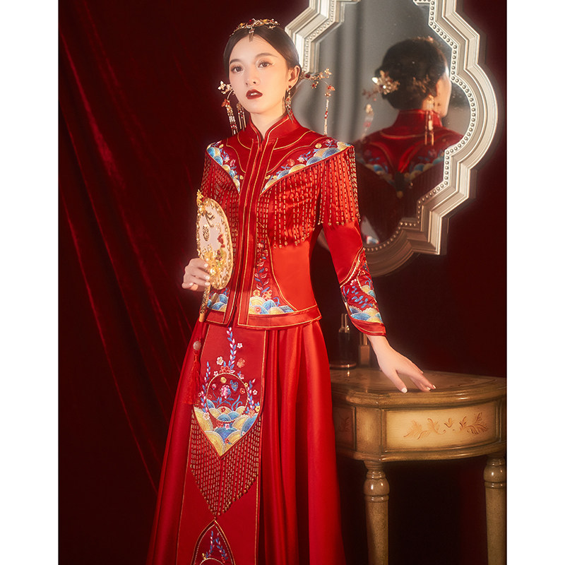 秀禾服2020新款中式新娘装结婚礼服 淑院旗袍