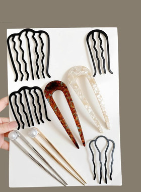 高级感珍珠发夹丸子固定神器