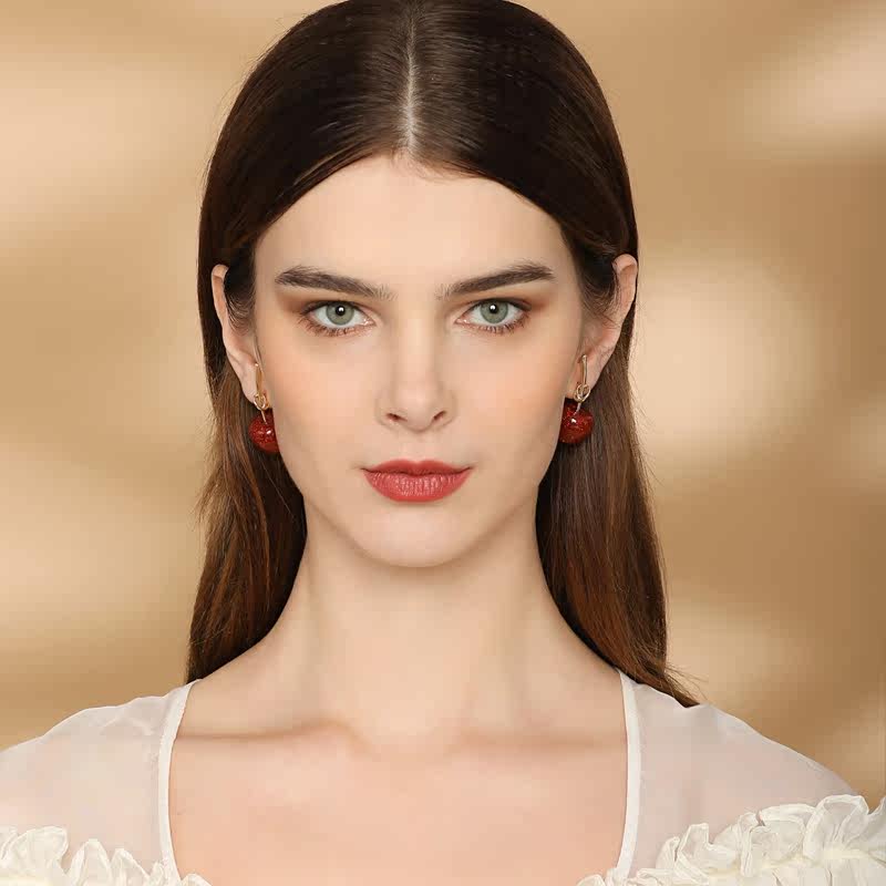 车厘子ins风红色网红银针仿真耳环 艾曼尼诗耳环