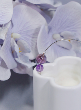 ERSHI尔时｜惊梦 原创设计感紫水晶925银简约可调节弹力手镯手串