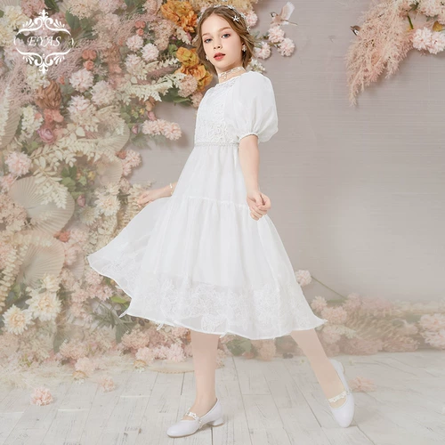 Наряд маленькой принцессы, детская юбка, белое кружевное платье, скрипка, наряд для музыкальных выступлений, элитный костюм, подарок на день рождения, в западном стиле