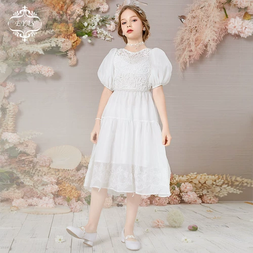 Наряд маленькой принцессы, детская юбка, белое кружевное платье, скрипка, наряд для музыкальных выступлений, элитный костюм, подарок на день рождения, в западном стиле