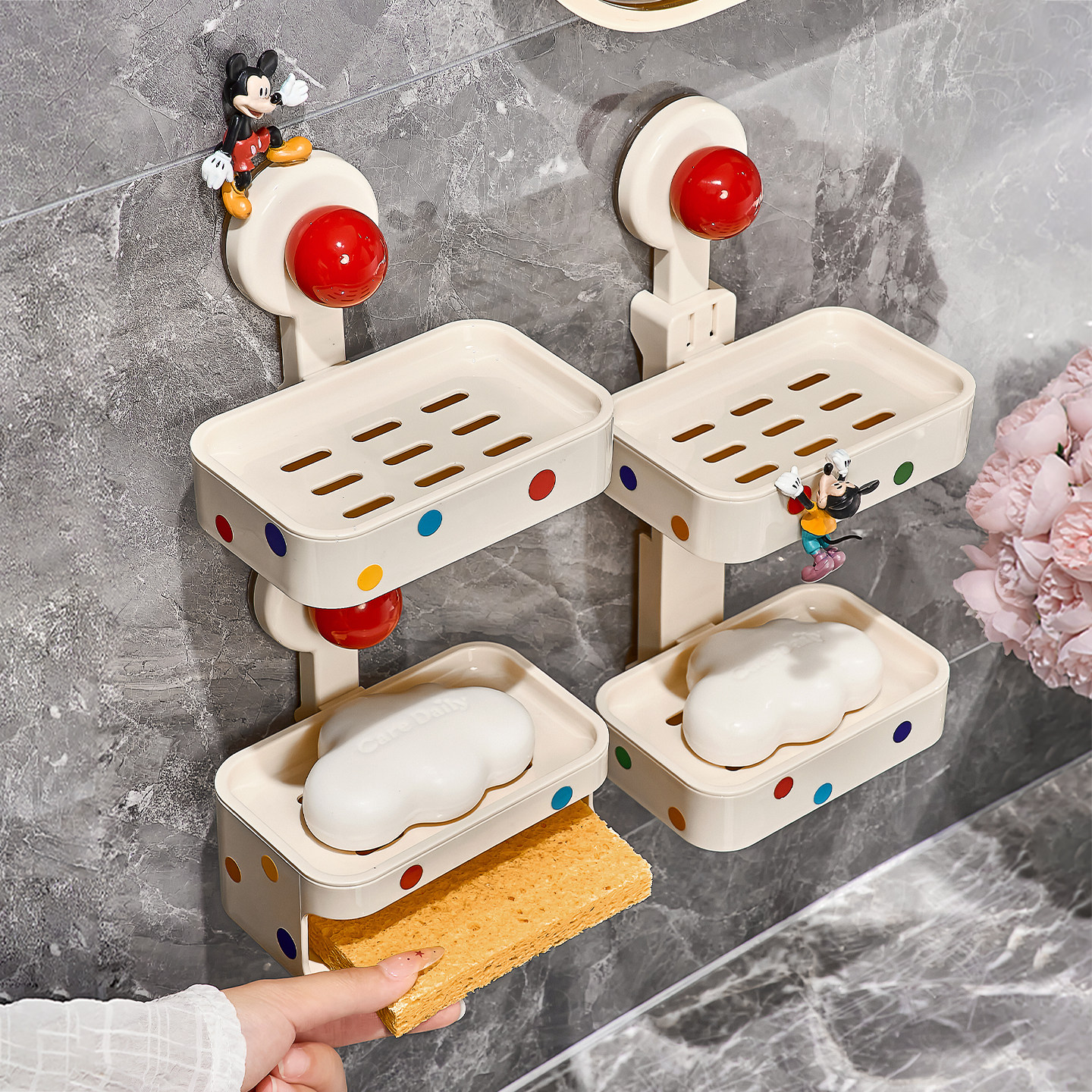 吸盘肥皂盒沥水皂盒壁挂式免打孔家用高档浴室卫生间香皂盒置物架,淘宝优惠券,粉丝福利购,淘宝优惠卷