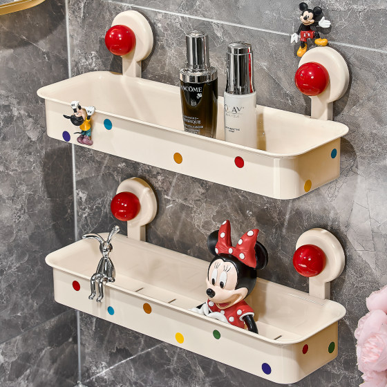 Suction cup bathroom storage rack