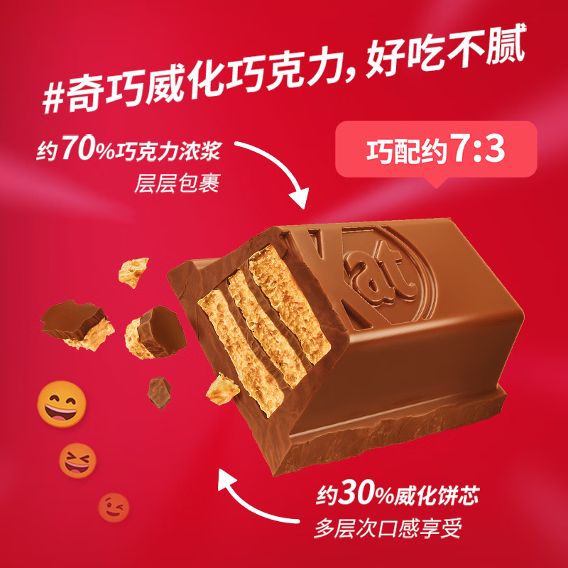 KitKat/雀巢奇巧威化牛奶巧克力120g10枚分享装装巧克力零食糖果-图2