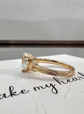 交叉爱心2克拉心形人工钻女戒银镶时尚大气玫瑰金镶嵌轻奢镶钻