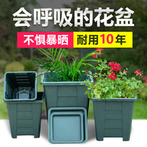 Square control root basin with large caliber more than 30 in flower pots; special flower pot ventilation for iron thread lotus in the lunar quarter