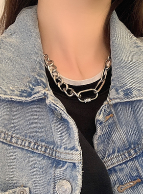 欧美风嘻哈夸张街拍镶钻卫衣链