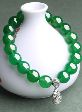 精品9-10mm绿玛瑙手串福袋手链