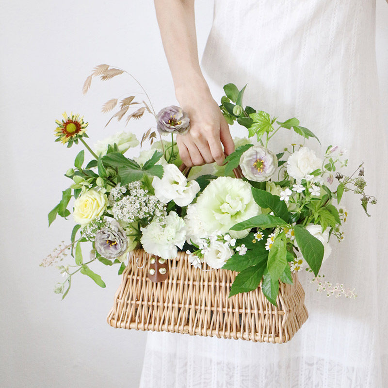 花篮鲜花包装花艺花店插花藤编手提婚礼花童干花包花编织手工篮子,淘宝优惠券,粉丝福利购,淘宝优惠卷