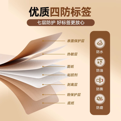 硕方T50/80平面标签服装吊牌家用办公食品固定资产茶叶标签纸防水防油防撕商用价签热敏标签纸 - 图2