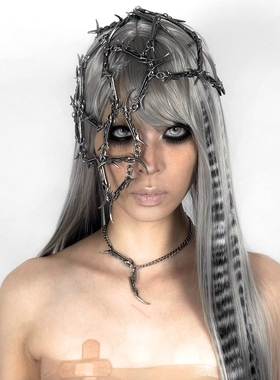 拼接暗黑项链设计师款锁骨链