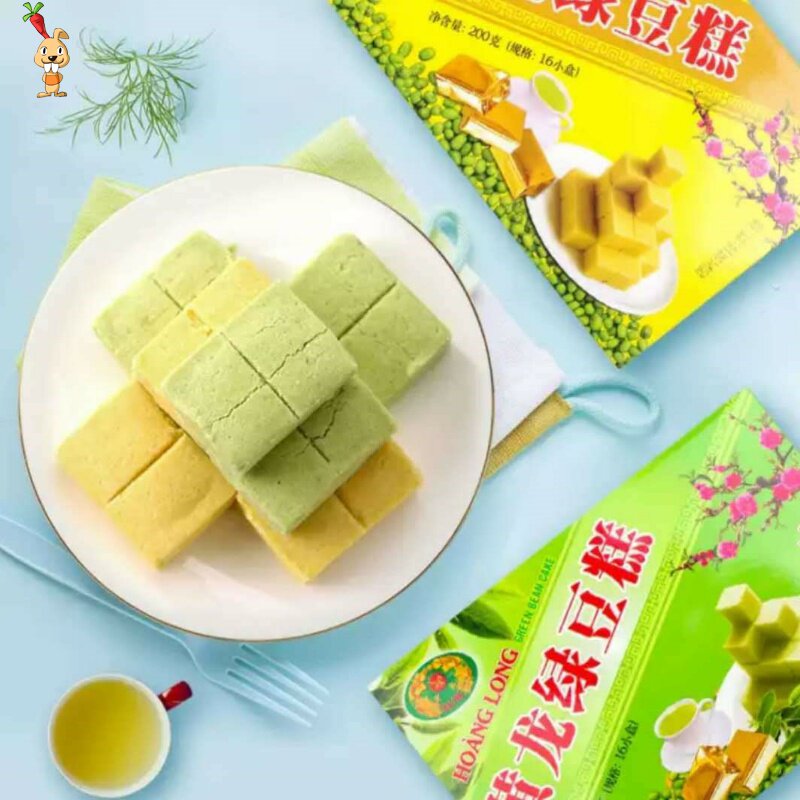越南进口黄龙200g抹茶味传统绿豆糕 恰奇零传统糕点