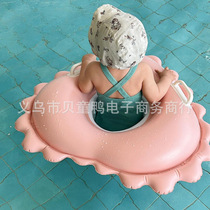 South Korea Ins baby playing water sitting circle Swimming ring Caring corrugated swimming ring with handle children buoyancy Lifebuoy