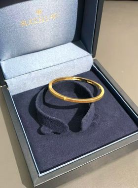 二手推荐布契拉提macri3mm黄金手镯男女同款简约大气优雅金镯子